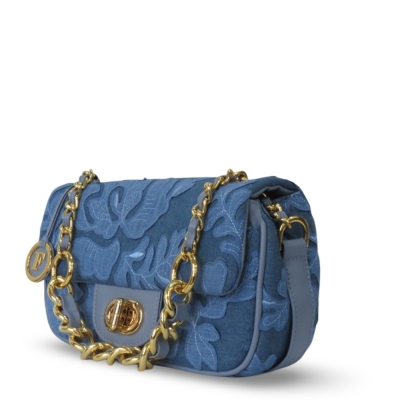 Bolsa Média Couro / Denim 1092